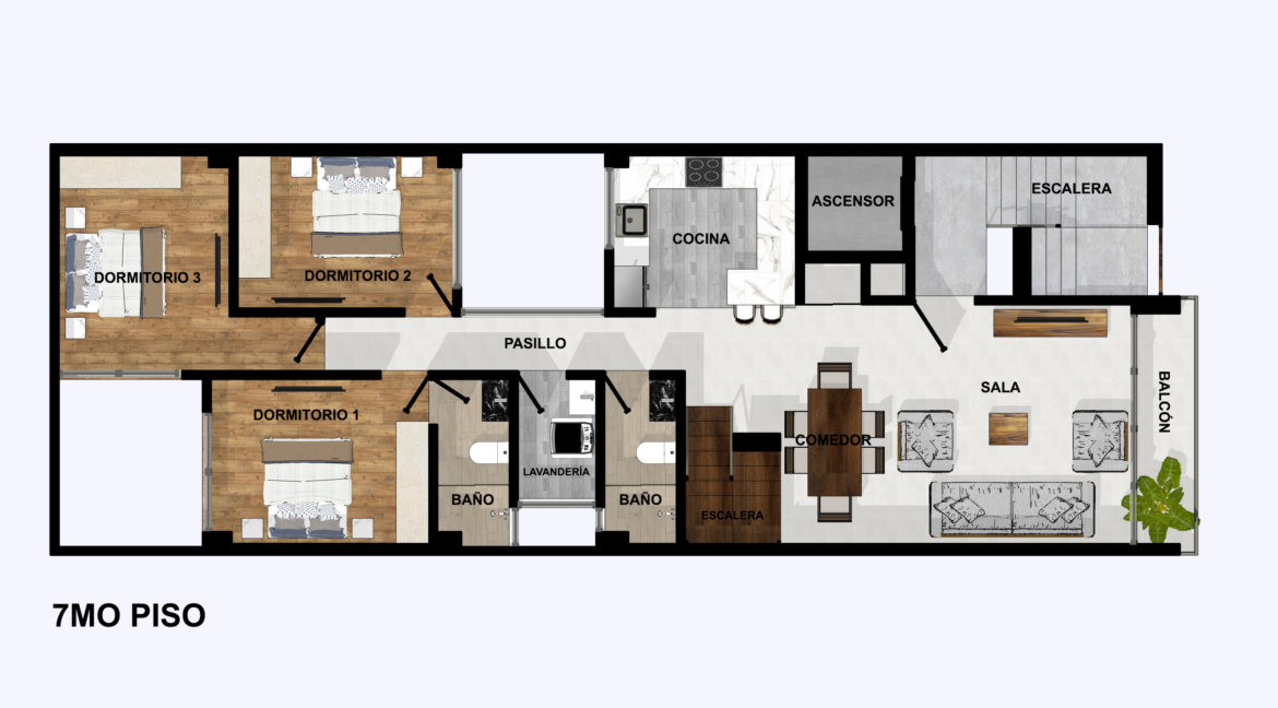 DUPLEX PISO 7 NIVEL 1