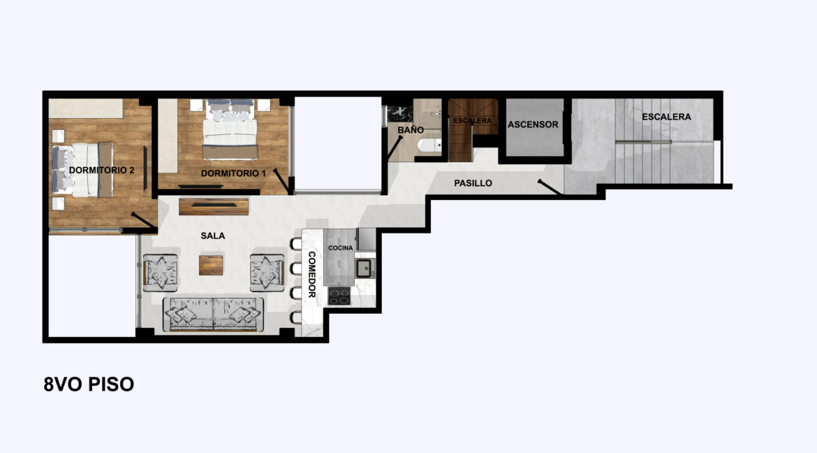 DUPLEX PISO 8 NIVEL 1